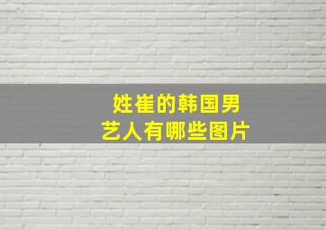 姓崔的韩国男艺人有哪些图片