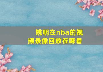 姚明在nba的视频录像回放在哪看