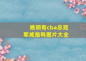 姚明有cba总冠军戒指吗图片大全