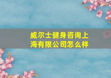 威尔士健身咨询上海有限公司怎么样