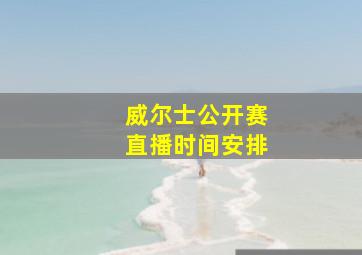 威尔士公开赛直播时间安排