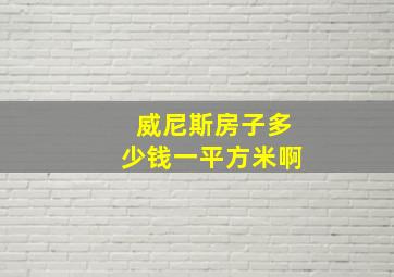 威尼斯房子多少钱一平方米啊