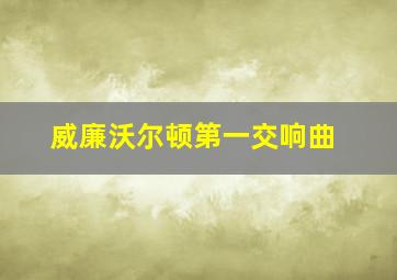 威廉沃尔顿第一交响曲