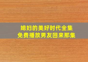 媳妇的美好时代全集免费播放男友回来那集