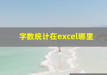 字数统计在excel哪里