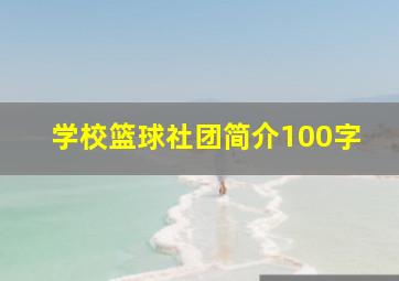 学校篮球社团简介100字