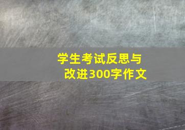 学生考试反思与改进300字作文