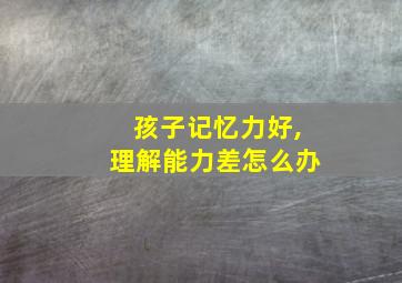 孩子记忆力好,理解能力差怎么办