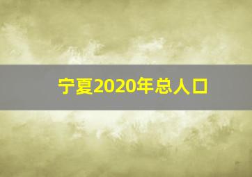 宁夏2020年总人口