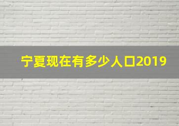 宁夏现在有多少人口2019