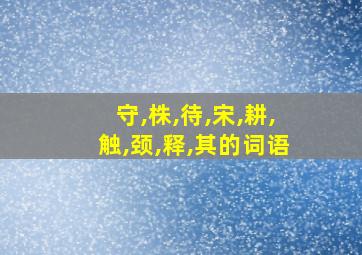 守,株,待,宋,耕,触,颈,释,其的词语