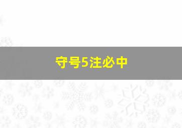 守号5注必中