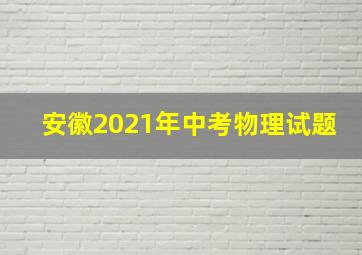 安徽2021年中考物理试题