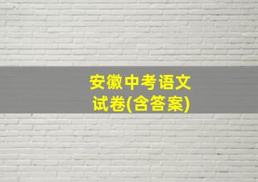 安徽中考语文试卷(含答案)