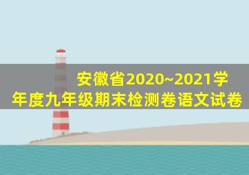 安徽省2020~2021学年度九年级期末检测卷语文试卷