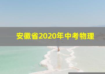 安徽省2020年中考物理