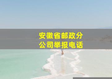 安徽省邮政分公司举报电话