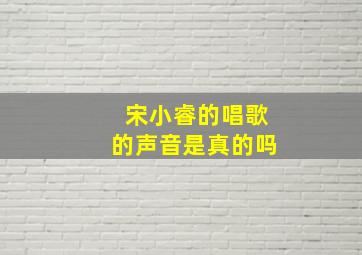 宋小睿的唱歌的声音是真的吗