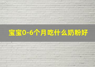 宝宝0-6个月吃什么奶粉好