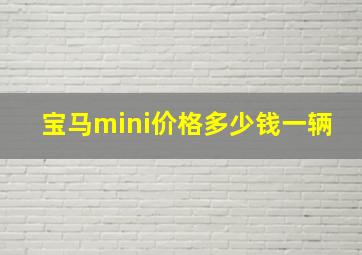 宝马mini价格多少钱一辆