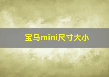 宝马mini尺寸大小