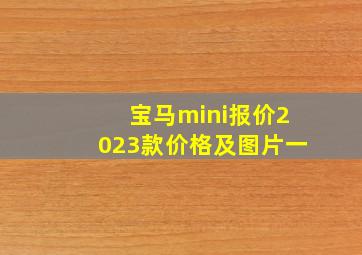 宝马mini报价2023款价格及图片一