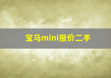 宝马mini报价二手