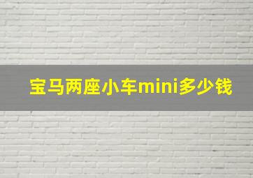 宝马两座小车mini多少钱