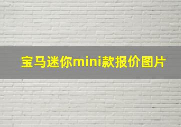 宝马迷你mini款报价图片