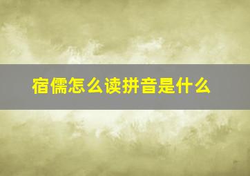 宿儒怎么读拼音是什么