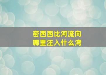 密西西比河流向哪里注入什么湾