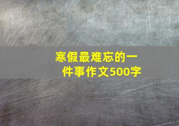 寒假最难忘的一件事作文500字