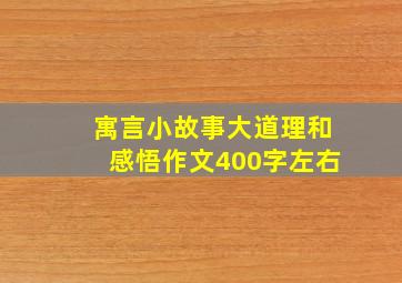 寓言小故事大道理和感悟作文400字左右