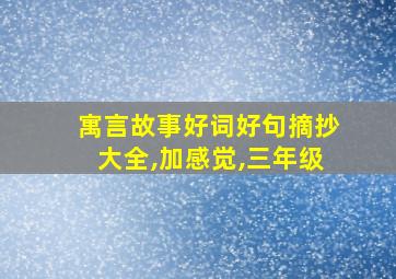 寓言故事好词好句摘抄大全,加感觉,三年级