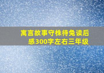 寓言故事守株待兔读后感300字左右三年级