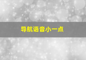 导航语音小一点