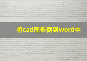 将cad图形倒到word中