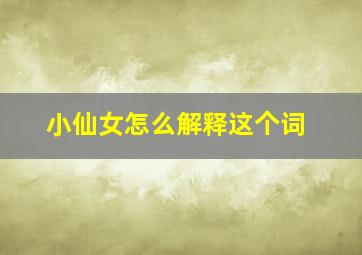 小仙女怎么解释这个词