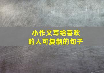 小作文写给喜欢的人可复制的句子