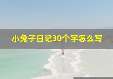 小兔子日记30个字怎么写