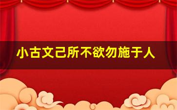 小古文己所不欲勿施于人