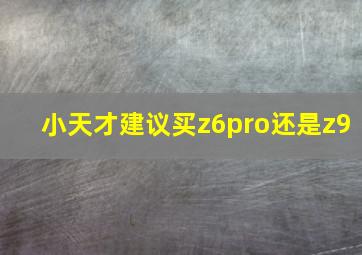 小天才建议买z6pro还是z9