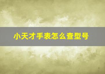 小天才手表怎么查型号