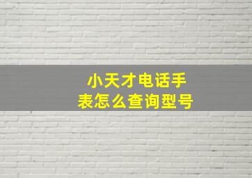 小天才电话手表怎么查询型号