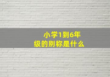 小学1到6年级的别称是什么