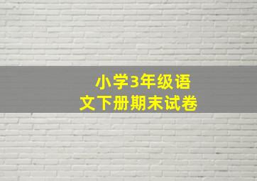 小学3年级语文下册期末试卷