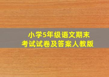 小学5年级语文期末考试试卷及答案人教版