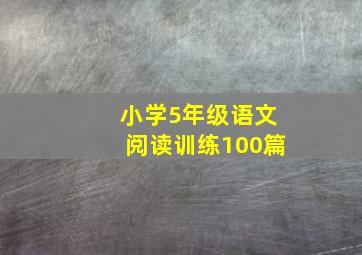 小学5年级语文阅读训练100篇