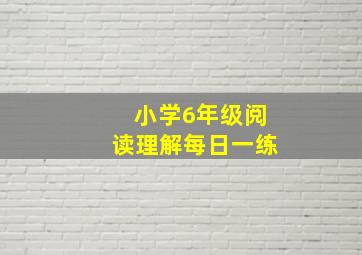 小学6年级阅读理解每日一练