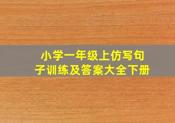 小学一年级上仿写句子训练及答案大全下册